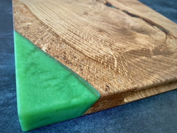 river resin serving board green