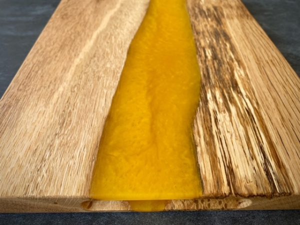 River Resin Serving Board - Yellow